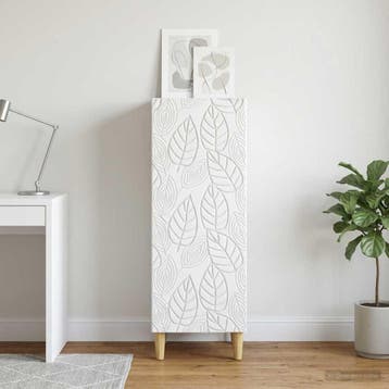vidaXL Dressoir Wit 33 x 34,5 x 90 cm Bewerkt hout, Huis en Inrichting, Verzenden, Nieuw, Overige houtsoorten, Minder dan 50 cm