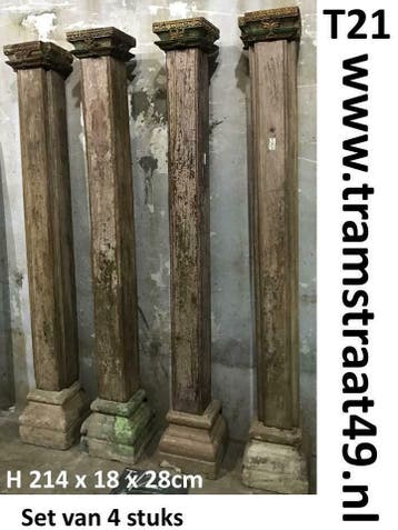 Pilaren en zuilen oud teak | Steunpilaar | Pilaar | Pilaster, Huis en Inrichting, Woonaccessoires | Zuilen en Pilaren, Ophalen of Verzenden