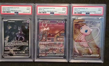 Pokémon - 3 Graded card - Mewtwo, Mew #052 / #053 / #205, Nieuw