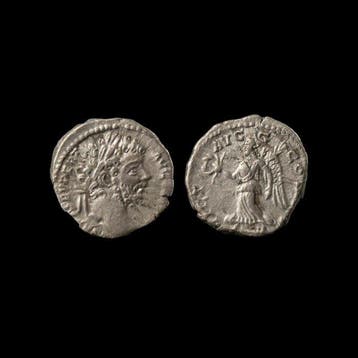 Oud-Romeins, Keizerrijk Romeinse munt keizer Septimius, Antiek en Kunst