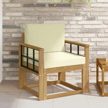 vidaXL Tuinbank Polyester Wit en Crème, Tuin en Terras, Verzenden, Nieuw
