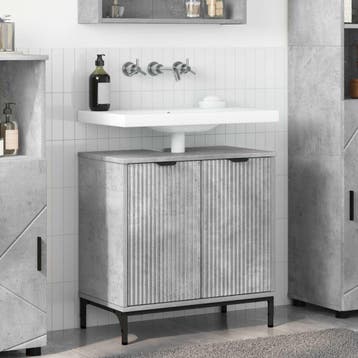 vidaXL Badkamertenk te kast met opslag Beton Grijs 60,5 x, Verzenden, Nieuw