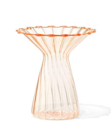 HEMA Vaas voor geurstokjes 10x12cm glas met kraag geel, Verzenden, Nieuw