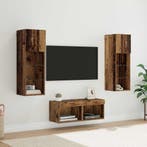 TV Wandkasten Wandgemonteerd 4 pcs Artisan Eiken Bewerkt hou, Verzenden, Nieuw
