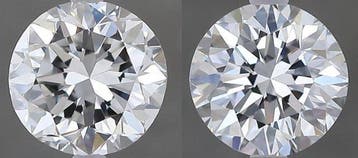 2 pcs Diamant (Natuurlijk) - 2.01 ct - Rond - E - VS1 -, Nieuw