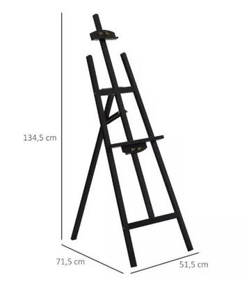 Houten Schilderezel met Verstelbare Hoek 90° en Opbergplank, Hobby en Vrije tijd, Schilderen, Verzenden, Nieuw
