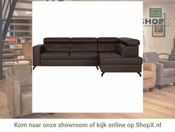 Leren hoekbank Nova - 2.5-zits arm links + Longchair arm, 250 tot 300 cm, Bohemian, Industrieel, Modern, Scandinavisch, Hoekbank