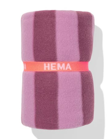 HEMA Plaid 130x150cm fleece gestreept van €6.99 voor €3 sale, Verzenden, Nieuw