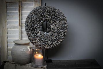 Krans Bakuli dark grey 40 cm, Ophalen of Verzenden, Nieuw
