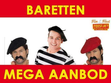 Baret kopen - Mega aanbod baretten fun-en-feest.nl, Verzenden, Nieuw