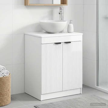 vidaXL Badkamerkast Hoogglans Wit 54 x 41 x 70 cm Bewerkt, Verzenden, Nieuw