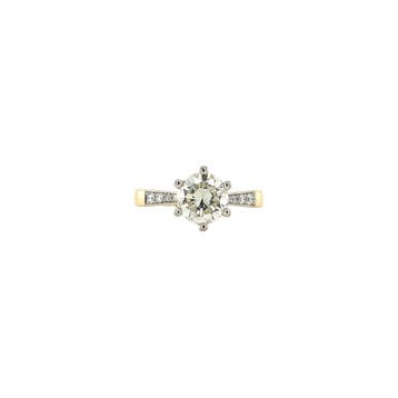 Gouden ring met diamant 1.20ct. 14 krt* nieuw, Verzenden, Zo goed als nieuw, Goud
