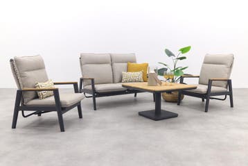 VDG Solaro/Medina verstelbare (4-persoons) stoel-bank, Verzenden, Nieuw, Hout, Loungeset