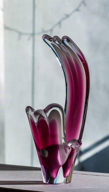 Paul Kedelv - Vaas - Coquille - Hoogte 27 cm - Glas