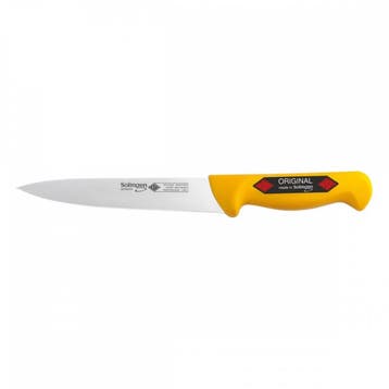 Eikaso Solingen Vleesmes 16 cm – Stijf Lemmet – Geel Han, Ophalen of Verzenden, Nieuw, Rvs of Chroom, Los bestek