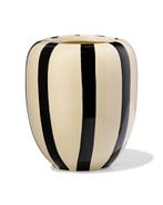 HEMA Vaas Ø9.7x15cm keramiek strepen zwart-wit, Verzenden, Nieuw