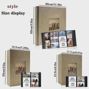 Linnen Fotoalbum voor 600 Foto's 4x6 inch met Venster & Hori, Verzenden, Nieuw