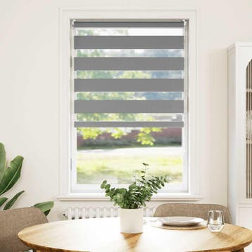 vidaXL Zebra rolgordijn 90,9 x 150 cm stofbreedte 86,7 cm, Huis en Inrichting, Verzenden, Nieuw, Grijs
