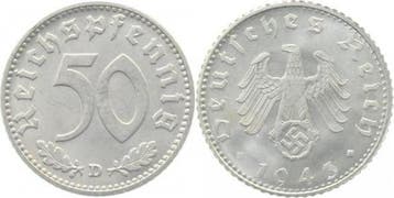 Duitsland 50 Pfennig 1943 D J 372 prf/stgl ! aluminium, Verzenden