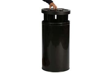 Beker afvalton 40 liter met lepelopvangbak zwart, Verzenden, Nieuw in verpakking