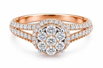Ring - 14 karaat Roségoud - 0.57ct. tw. Diamant (Natuurlijk), Nieuw