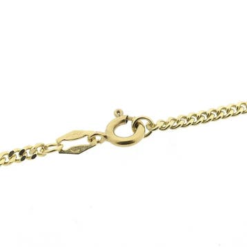 Gouden gourmet schakelketting., Ophalen of Verzenden, Gebruikt, Goud, Goud