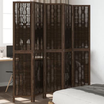 vidaXL Kamerscherm met 5 panelen massief paulowniahout, Verzenden, Nieuw