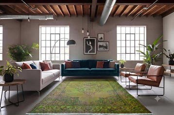 mosgroen vintage - Vloerkleed - 285 cm - 190 cm - met, Nieuw