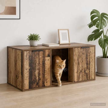 vidaXL Kattenkrat meubel Oud hout 100 x 49 x 45 cm Bewerkt, Verzenden, Nieuw