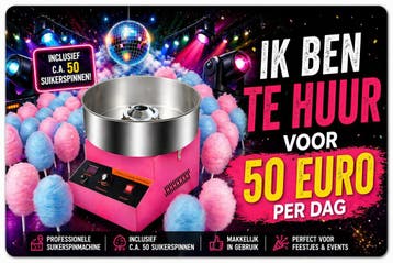 Suikerspin machine inclusief 50 suikerspinnen, Ophalen of Verzenden, Nieuw, Verjaardag
