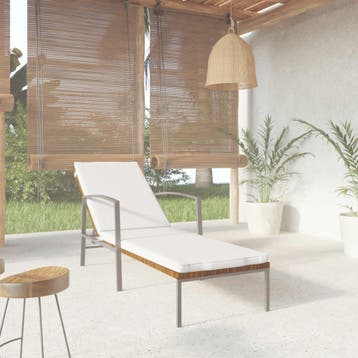 vidaXL Ligbed met kussen poly rattan bruin, Verzenden, Nieuw