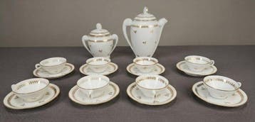 Limoges - Koffieservies voor 8 (18) - Zacht porcelein -