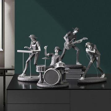 sculptuur, rock band - 21.5 cm - Metaal, Hars