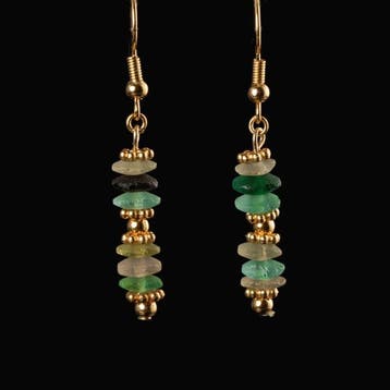 Oud-Romeins Earrings, met semi-transparante Romeinse glazen, Antiek en Kunst