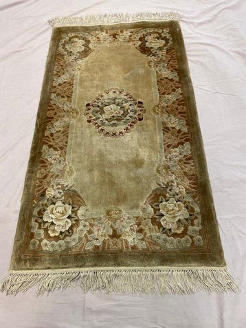 Tapijt - 124 cm - 70 cm - Zijden ambachtelijk vloerkleed, Nieuw