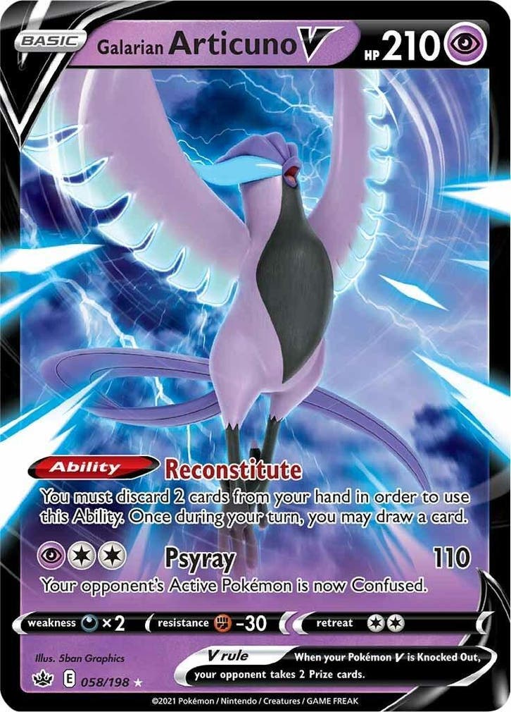 Galarian Articuno V #58, Hobby en Vrije tijd, Verzamelkaartspellen | Pokémon, Nieuw, Ophalen of Verzenden