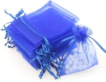 c.a. 50 x blauwe organza zakjes 9 x 12cm, Ophalen of Verzenden, Nieuw