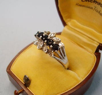 Zonder minimumprijs - Ring Zilver - 0.95ct. tw. Saffier -, Nieuw