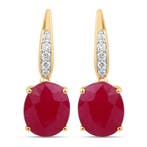 Oorbellen - 14 karaat Geel goud - 5.99ct. tw. Robijn -, Sieraden, Tassen en Uiterlijk, Oorbellen, Nieuw