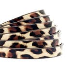 1 meter plat 5mm imi leer leopard print Beige, Ophalen of Verzenden, Nieuw, Draad