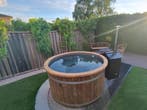 Hottub met biokachel houtgestookt jacuzzi 6 personen, Ophalen of Verzenden, Nieuw, Pomp, Vast