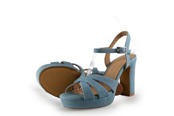Manfield Sandalen in maat 38 Blauw, Sandalen of Muiltjes, Zo goed als nieuw, Manfield, Verzenden