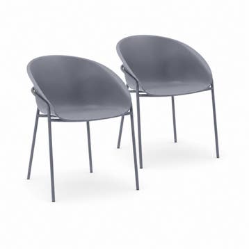 DS4U - Ella stoel - Set van 2 - Grijs - Kunststof -, Huis en Inrichting, Stoelen, Ophalen of Verzenden, Nieuw, Grijs
