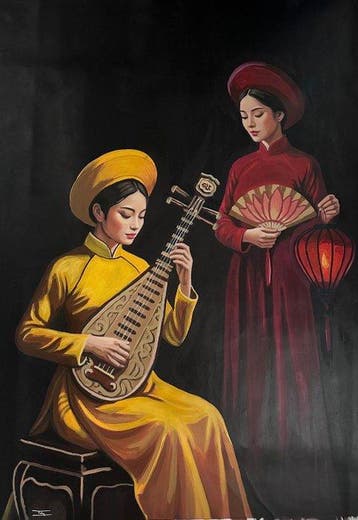 TA Duy Tung (1961) - Portrait de Musicienne Traditionnelle