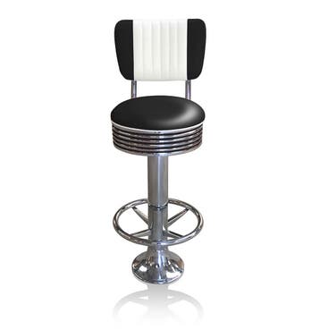 Bar stool BS-27 CB Black with footring-Beton, Ophalen, Gebruikt