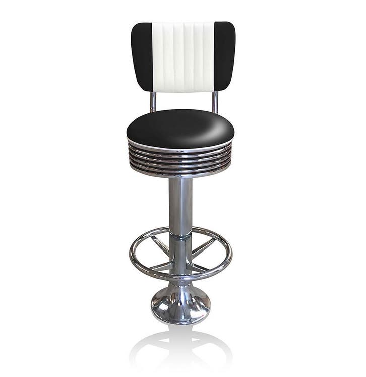 Bar stool BS-27 CB Black with footring-Beton, Huis en Inrichting, Barkrukken, Ophalen