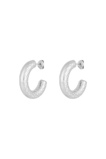 Goudlief Structuur creolen (Oorbellen, Dames sieraden), Verzenden, Nieuw, Zilver, Overige materialen