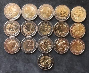 Luxemburg. 2 Euro 2018/2025 (16 coins) (Zonder minimumprijs)