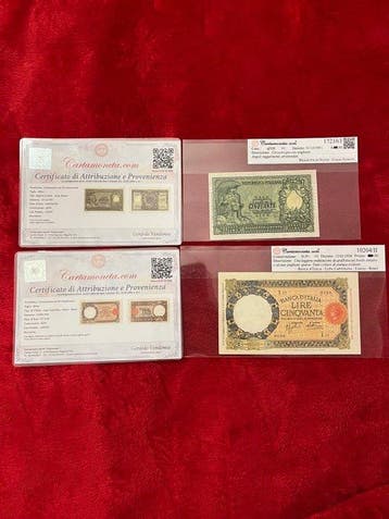 Italië. - 2 x 50 Lire 1936/1951 - Gigante BI 6, BS 23