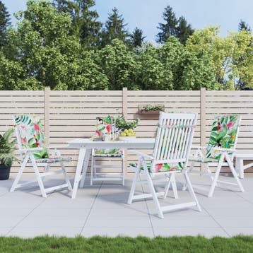 vidaXL Stoelkussens 4 st hoge rug stof meerkleurig, Verzenden, Nieuw, Meerkleurig